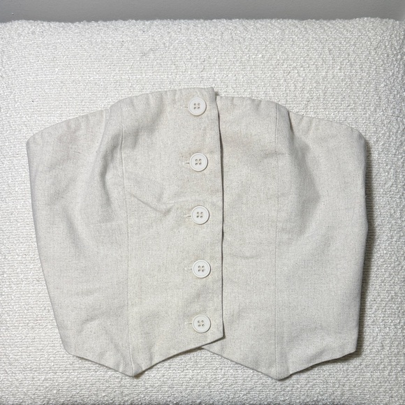 Cider Cream Button-Up Crop Top - Picture 1 of 4